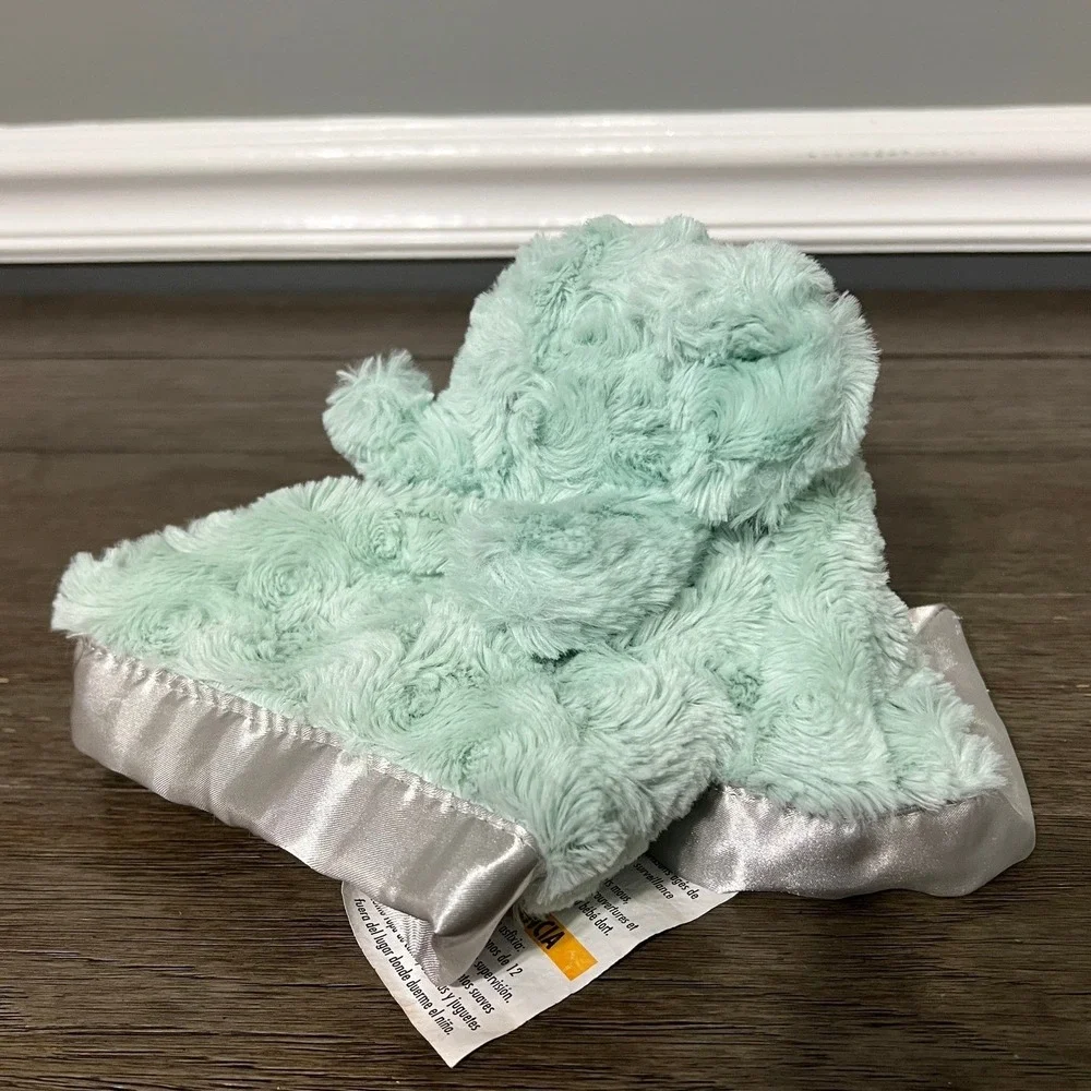 Target Cloud Island Mint Green Elephant Pink Satin Underlay Lovey Plush Toy - Picture 2 of 5